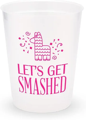 Vista 10 de WEDDINGSTAR Vasos personalizados de plástico esmerilado para fiestas, Aloha Beaches - Juego de 8