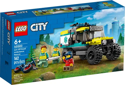 Vista 2 de LEGO 40582 City 4x4 Ambulancia de Rescate Todoterreno Edición Limitada 2023 Set 6+ 162 Piezas con Vehículo Todoterreno Genial y 3 Minifiguras