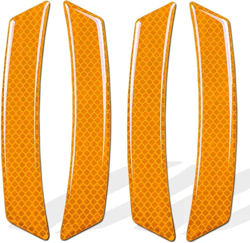 Vista 9 de muekzru 2 unidades de calcomanías reflectantes para marca lateral de parachoques de coche, accesorios exteriores automotrices para reflector