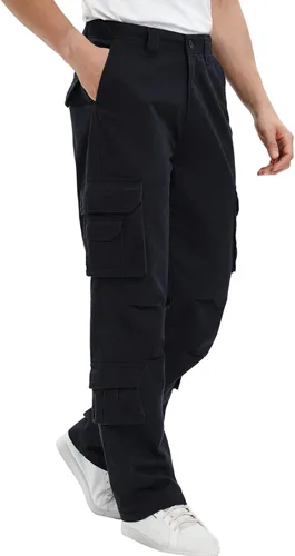 Vista 4 de Lovecandy Pantalones cargo para hombre pantalones tácticos con 8 bolsillos pantalones cargo salvajes pantalones cargo holgados para hombre