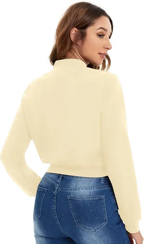 Vista 2 de SweatyRocks Chaqueta tipo bombardero de manga larga con cremallera para mujer