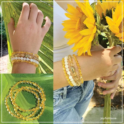 Vista 22 de Pulseras elásticas, piedras preciosas naturales, amatista, citrino, cuarzo rosa, cuarzo de cristal transparente, ojos de peridoto y teger, regalo