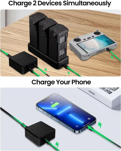 Vista 8 de LKTOP Reemplazo DJI 100W USB-C Adaptador de corriente Cargador de batería Compatibilidad: DJI/Specta Mini/Air 3/Mavic 4 Pro/Mavic 3/Avata Series