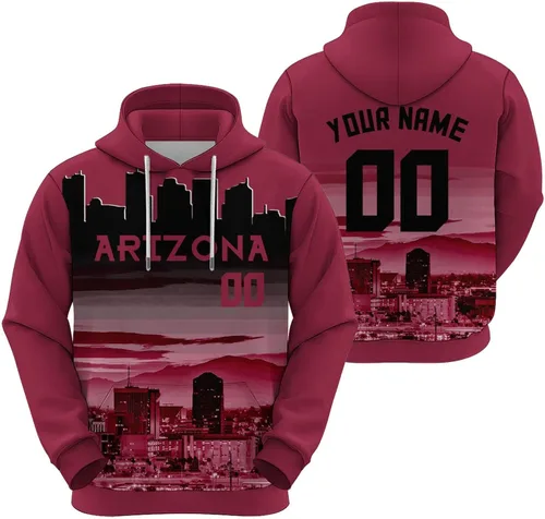 Vista 17 de Custom Football Hoodies City Night Skyline Personalized Sweatshirt Name Number Fan Gift Pullover for Men Women Youth
