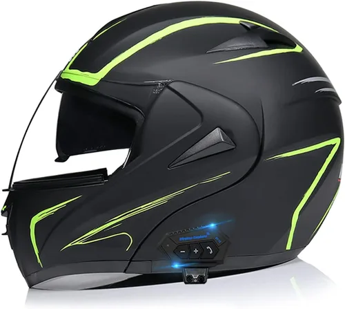 Vista 9 de Casco modular SDFGDFD Bluetooth, casco anticolisión de la motocicleta de cara completa ha obtenido la certificación DOT/ECE, casco de moto de cara