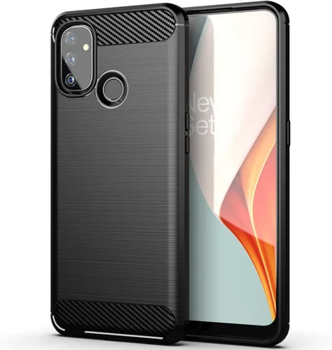 Vista 6 de Funda para OnePlus Nord N100, OnePlus N100 BE2013, funda de fibra de carbono a prueba de golpes, resistente a los arañazos, TPU suave, funda