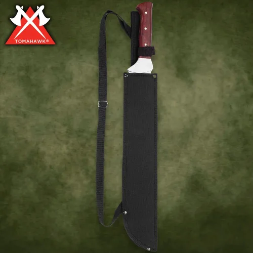 Vista 3 de Tomahawk Razorback Machete Hoja de acero inoxidable de 15 pulgadas Mango de duramen