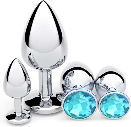 Vista 9 de Vikkiy Anal Plug Beginner Set, 4 PCS Stainless Steel Butt Plug Kit