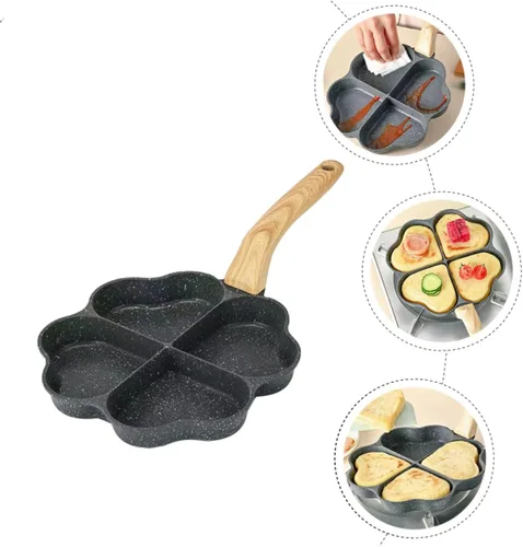 Vista 4 de Angoily Sartén reutilizable con forma de corazón para panqueques resistente al desgaste, sartén antiadherente para uso diario para desayuno