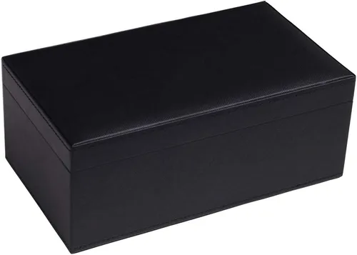 Vista 2 de Silverman & Co. Juego de dominó blanco grande Double 9 - Estuche negro