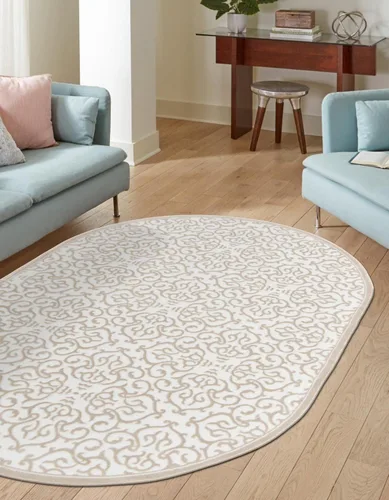 Vista 7 de Unique Loom Rushmore Collection - Alfombra Johnson (redonda, 6 pies 1 pulgada, blanco nieve/beige)