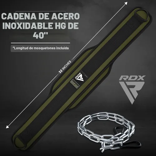 Vista 3 de RDX Cinturón de inmersión para levantamiento de pesas, cadena de acero ajustable de 36 pulgadas, cinturón de inmersión, entrenamiento de gimnasio