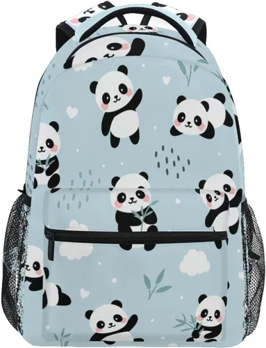 Vista 7 de ATTX Mochila Panda personalizada con tu nombre y texto para computadora Negro