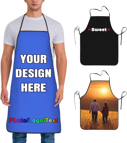 Vista 41 de Delantal de chef personalizado para hombres y mujeres, para cocinar, con nombre, logotipo, foto, regalos de cocina para familiares y amigos