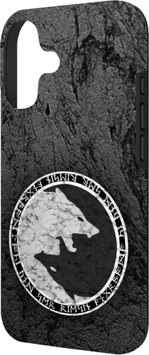 Vista 2 de Fenrir Wolf of Odin in Circle of Norse Runes Case for iPhone 17