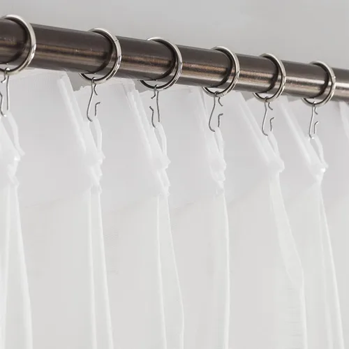 Vista 4 de Cortinas traslúcidas blancas de 96 pulgadas de largo, paneles de cortinas plisadas dobles para ventana, 72 pulgadas de ancho x 96 pulgadas de largo