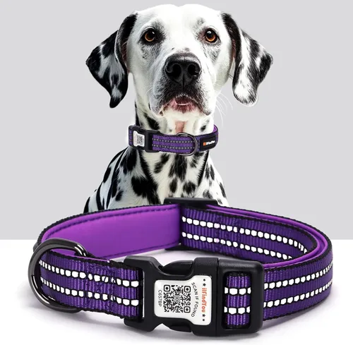 Vista 10 de Collar de perro personalizado ilFindYou con etiqueta de código QR para identificación de mascotas, collar reflectante de seguridad, adecuado