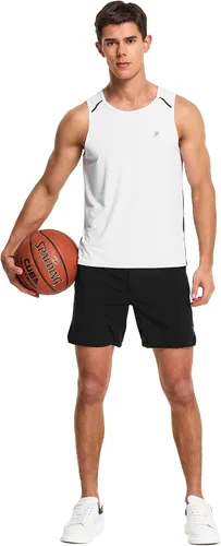 Vista 5 de DEMOZU Camisetas sin mangas para hombre, de secado rápido, para correr, atletismo, gimnasio, fitness, playa, natación, talla grande y alta
