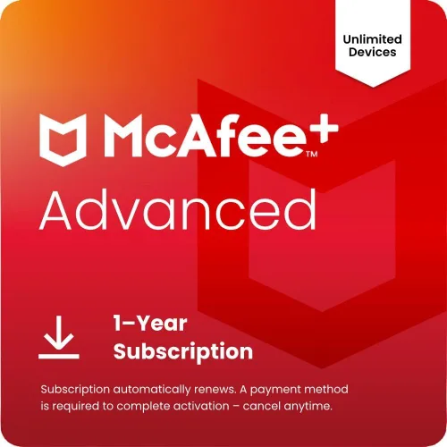 Vista 8 de McAfee + Advanced Family 2023 Dispositivos ilimitados Protección avanzada de identidad y privacidad Control parental Suscripción de 1 año