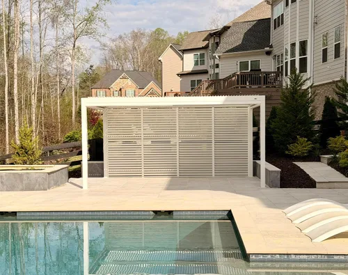 Vista 40 de PURPLE LEAF - Pérgola al aire libre con listones 10 x 12 pies de aluminio blanco con toldo rígido moderno y ajustable para patio, jardín