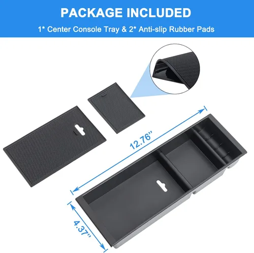 Vista 5 de PIMCAR Organizador de consola central para Ford F150 2021 2022 2023, F150 Lightning 2022 2023 Caja de almacenamiento del reposabrazos Accesorios