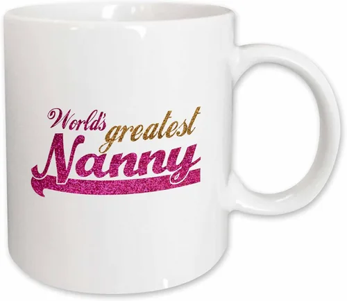 Vista 9 de 3dRose Worlds Greatest Nanny - Taza de 11 onzas, color negro