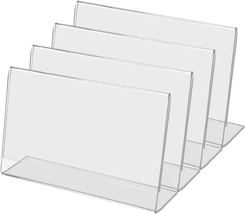 Vista 14 de Marketing Holders 4 Pack 17 "x 11" Mesa Horizontal Carpa Carpa Soporte de Letrero de Acrílico Claro Aviso Tienda de Documentos Marco de Señalización