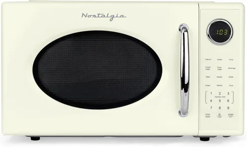 Vista 15 de Nostalgia Retro - Horno de microondas para encimera - Incluye 12 ajustes preprogramados y reloj digital - 0.9 pies cúbicos - 800 vatios - Amarillo