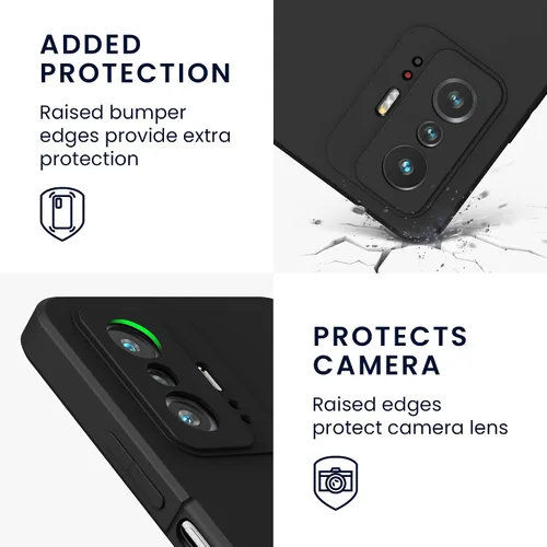 Vista 9 de kwmobile Funda compatible con Xiaomi 11T/11T Pro Case - Funda protectora delgada de silicona TPU para teléfono - Negro