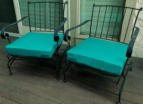 Vista 6 de Paquete de 2 cojines de plataforma de espuma viscoelástica para exteriores de 23 x 23 x 5 pulgadas con funda interna impermeable para muebles