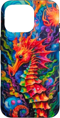 Vista 19 de Funda para iPhone 14 Plus Seahorse Coastal Colorful Ocean Life Art Aquarium Lover Case