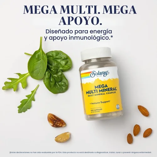 Vista 3 de Solaray Mega Multi Mineral, 200 Cápsulas (25 Porciones, 100 Cápsulas)