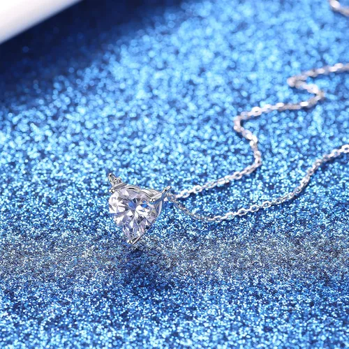 Vista 4 de Bo&Pao Collar de plata de ley 925 con circonita cúbica, 18 pulgadas, ajustable, Circonia cúbica