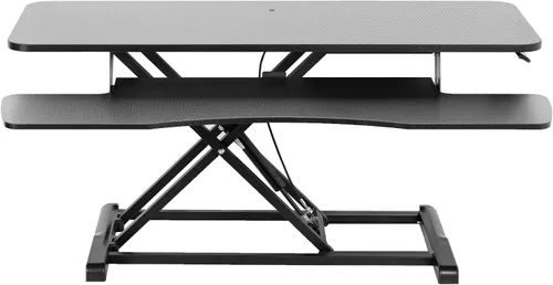 Vista 26 de VIVO Convertidor de escritorio de 26 pulgadas, Serie K, elevador ajustable de sentado a parado, estación de trabajo para dos monitores y laptop