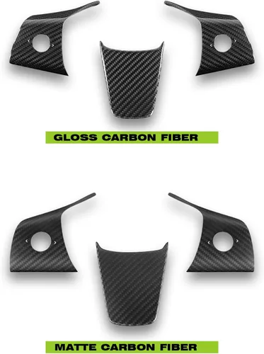 Vista 8 de Funda de Tapacubos de Volante 3 Piezas para Modelo 3&Y 2017-2023, 3K Fibra de Carbono Seca Toray Accesorios Interiores Compatibles con Tesla