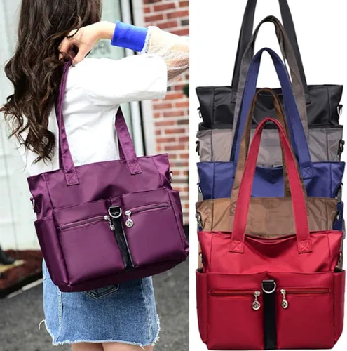 Vista 2 de Fabuxry Bolsos casuales para mujer, bolsos de hombro, bolso de nailon suave