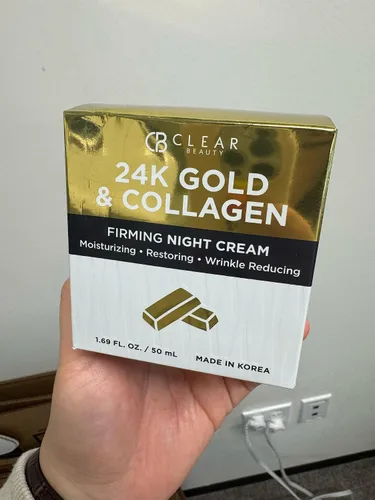 Vista 7 de Clear Beauty Crema de noche de oro de 24 quilates y colágeno, hidratante facial reafirmante y ultrahidratante, restaura la piel suave y de aspecto
