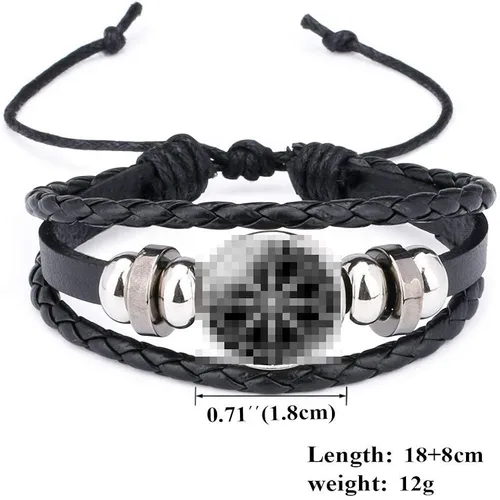 Vista 6 de Trinity - Pulsera trenzada con nudo celta y cuerdas hecha a mano triquetra estilo vikingo estilo étnico ajustable unisex