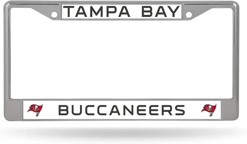 Vista 17 de Rico Industries NFL Football Premium 12" x 6" Chrome Frame with Plastic Inserts - Car/Truck/SUV Automobile Accessory