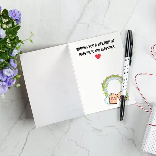 Vista 3 de GIFTING GIGGLES Divertida tarjeta de boda para pareja Recién casados Tarjeta de matrimonio para pareja Regalo de felicitación del día