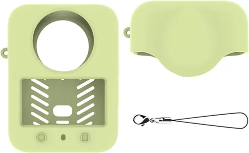 Vista 13 de Funda protectora de silicona + cubierta de lente para DJI Osmo 360, funda protectora suave a prueba de arañazos lateral de la batería abierta Negro