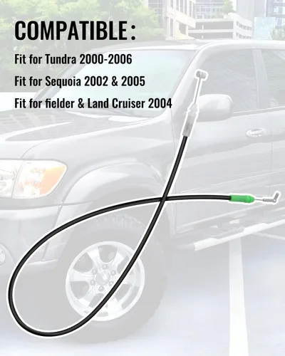 Vista 5 de Conjunto de cable de puerta delantera para Toyota Tundra Sequoia Fielder Land Cruiser 2000 2001 2002 2003 2004 2005 2006, pestillo de puerta
