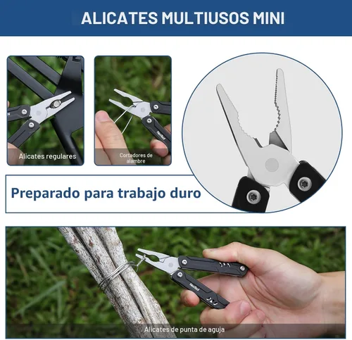 Vista 4 de NexTool Mini multiherramienta - Llavero 9 en 1 multiherramienta con alicates de punta de aguja, tijeras, extractor SIM y destornilladores
