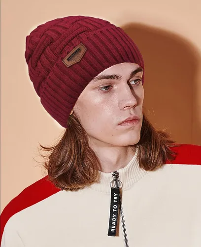 Vista 23 de Loritta Gorro de invierno cálido de punto grueso y holgado para hombre