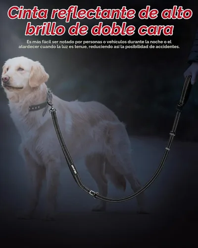 Vista 8 de Correa de perro manos libres, correa cruzada multifuncional para Negro