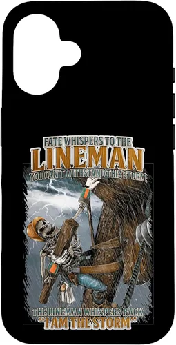 Vista 32 de Fate Whispers to The Lineman Proud Lineman Crew Job Pride Case for iPhone 17