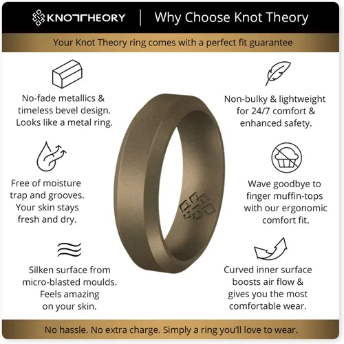 Vista 54 de Knot Theory - Anillo de boda de silicón para hombres y mujeres Anillos de goma finos de calidad superior con gran estilo, comodidad; son ideales