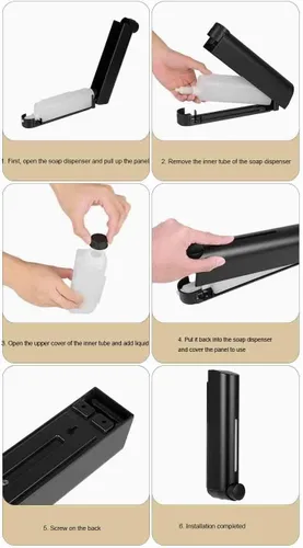 Vista 2 de Shampoo and Conditioner dispensers, Shower soap dispensers (Black 1 Chamber)
