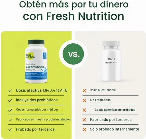 Vista 3 de Fresh Nutrition Akkermansia Muciniphila Probiótico, 30 Cápsulas