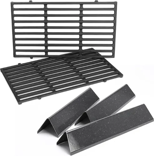 Vista 15 de Uniflasy Rejillas de hierro fundido esmaltado de porcelana de 17.5 pulgadas para Weber Spirit E-210 S-210 E-220 S-220, Spirit I & II Serie 200